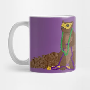 Paper Craft Mardi Gras Squirrel Mug